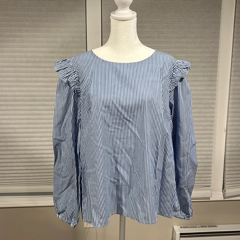 Jcrew women's pinstriped blouse